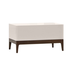 KREOS WALNUT & BEIGE BEDSIDE TABLE