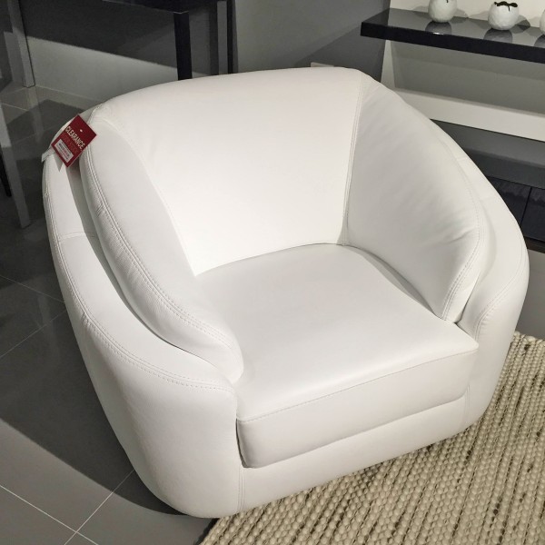 Crows Nest - Rusco Swivel Armchair White Leather - Beyond ...