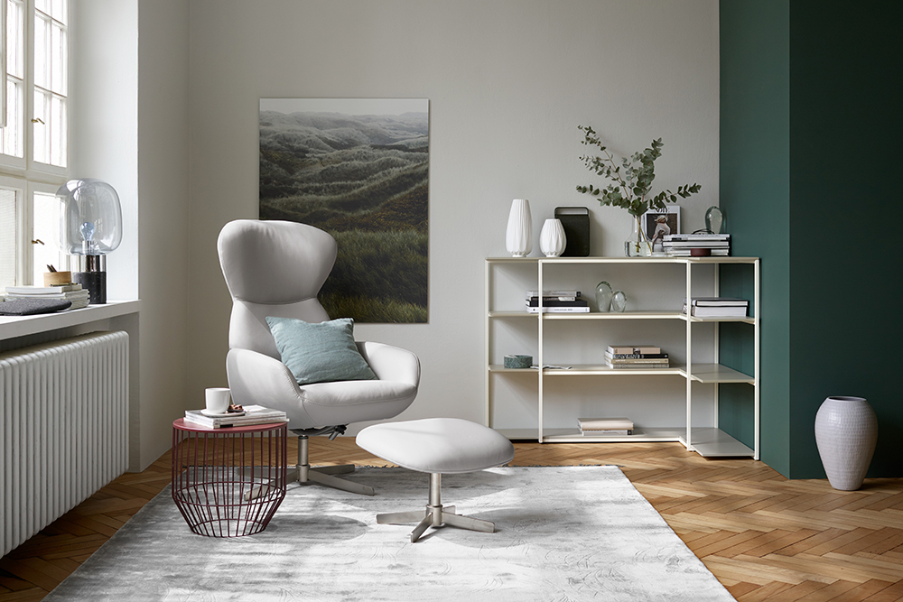 athena white leather armchair