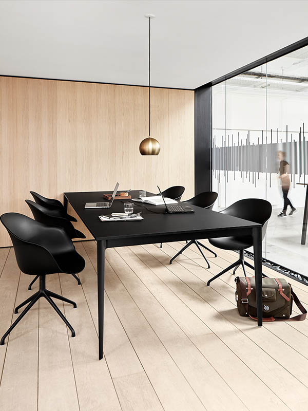 Torino modern black conference table