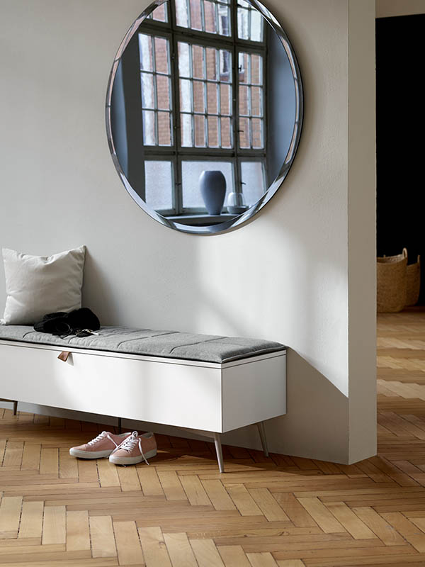 Lugano modern white storage bench