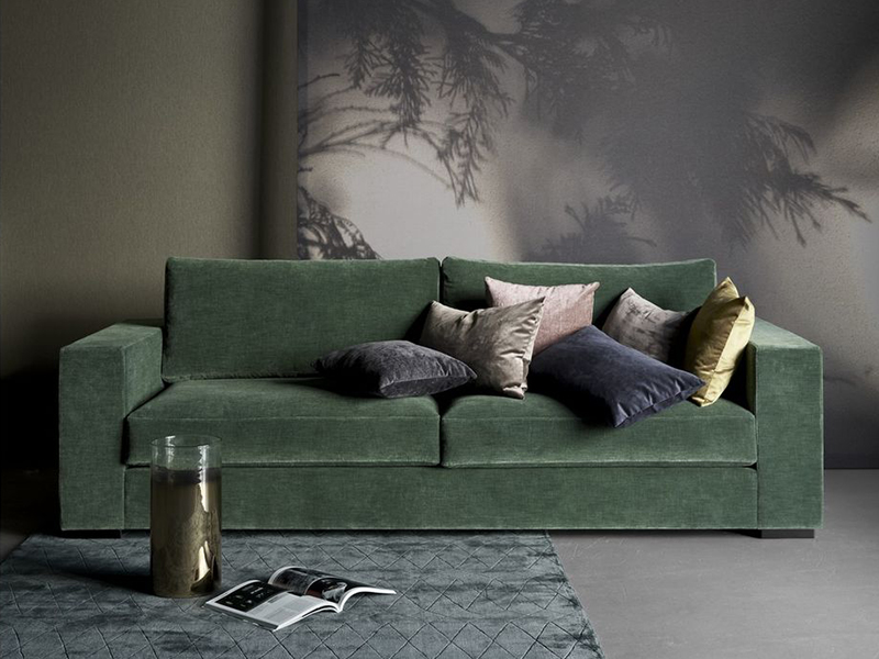 Cenova - designer green fabric sofa