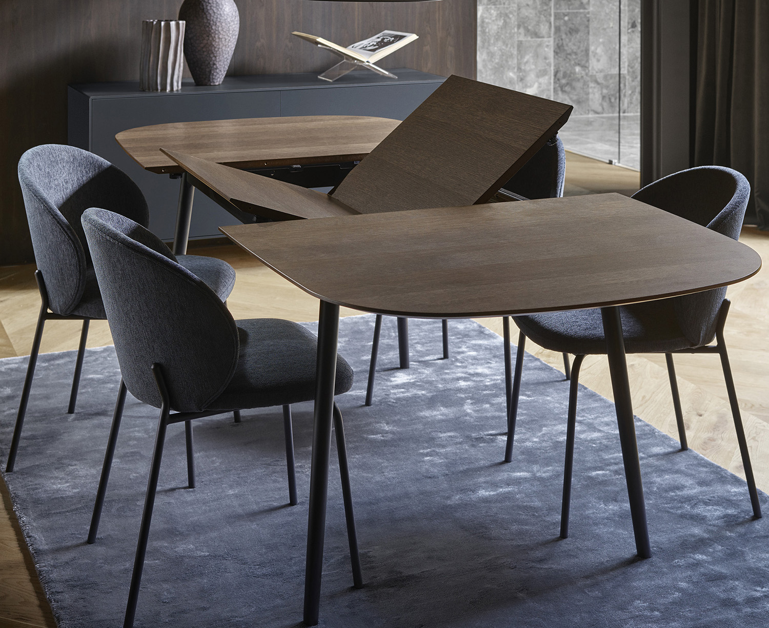 kingston extendable dining table in dark oak sydney